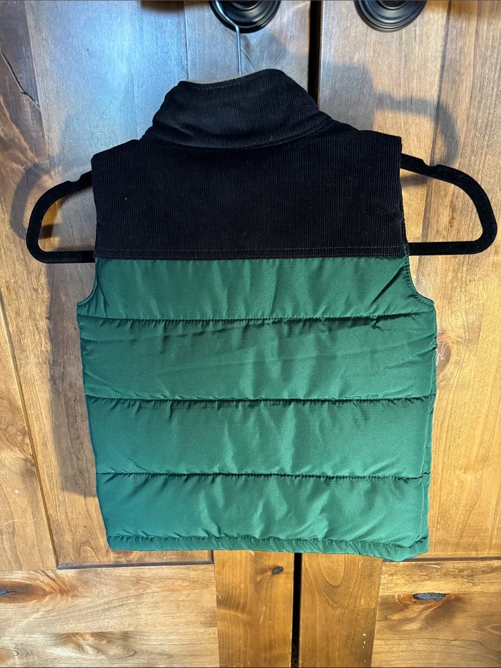 Carter’s Green Puffer Vest with Black Corduroy Collar